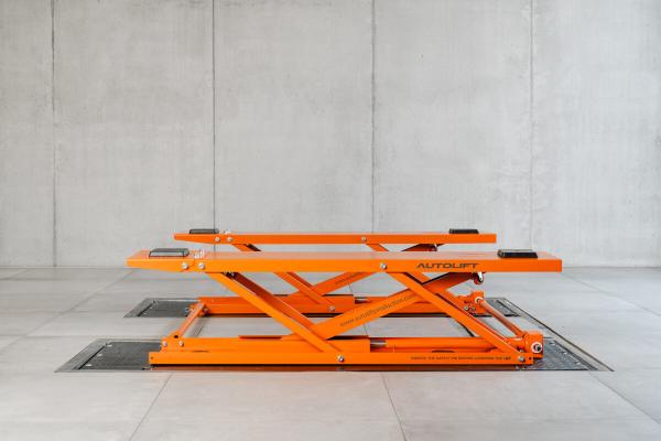 Mobile Hebebühne Scherenhebebühne Reifendienst mechanisch JH6 orange JH-TWIN-062-DRILL-2004-V01